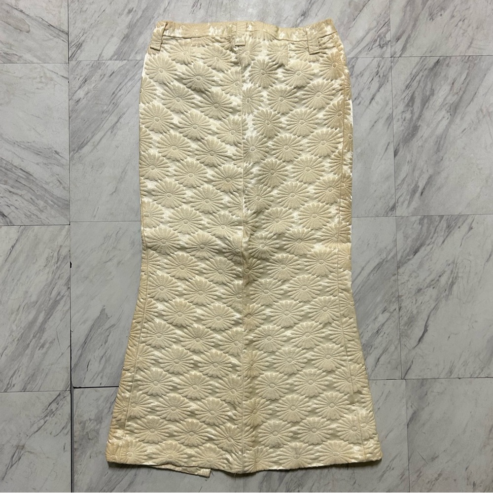 Vintage 70s HIS for her Cream Floral Skirt